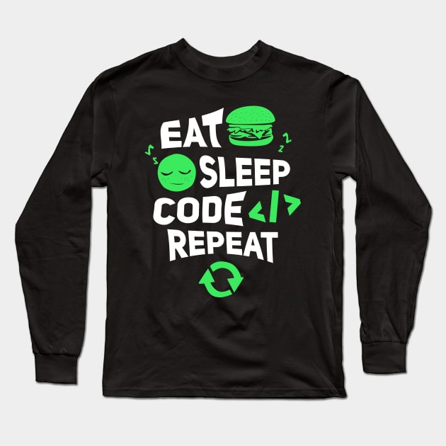 Eat sleep code repeat programming clothes Long Sleeve T-Shirt by SOF1AF